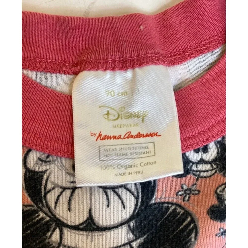 Hanna Andersson x Disney Girls Organic Cotton Mickey Mouse PJs  90cm | 3 Pink